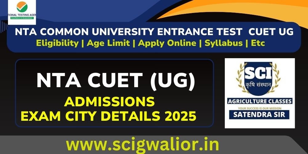 NTA Common University Entrance Test CUET UG Admissions 2025 Exam City Details